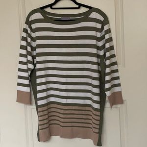 Laura Scott Woman Striped Sweater Top 3X